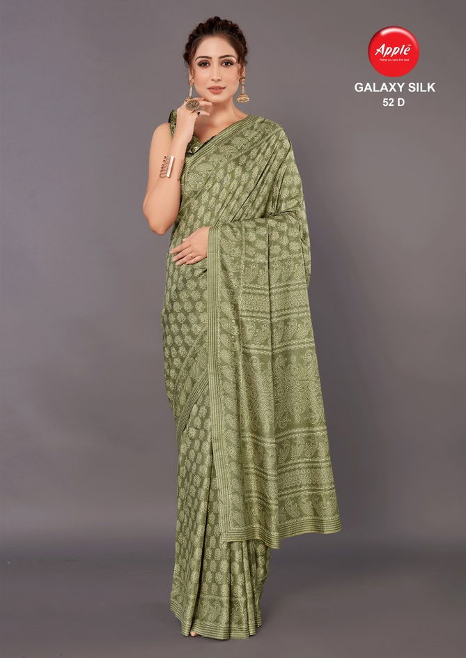 Apple Galaxy Silk 52 Festive Wear Wholesale Khadi Silk Saree Collection
